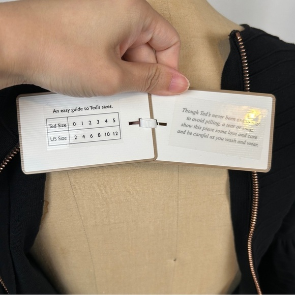 NEW Ted Baker Black Bell Sleeve 3/4 Bodycon Mini Dress Size 0 (US 0-2) - Picture 13 of 15